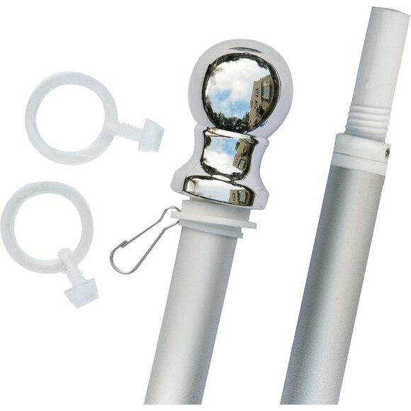 Valley Forge 60" 5' ft Brushed Aluminum Flagpole Mounting Hardware and Spinning - Picture 8 of 10